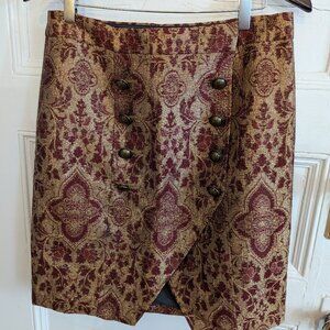 Banana Republic x Olivia Palermo military-style brocade pencil skirt, size 8
